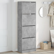 Schoenenkast 60x34x187,5 cm betongrijs met 4 klaplades