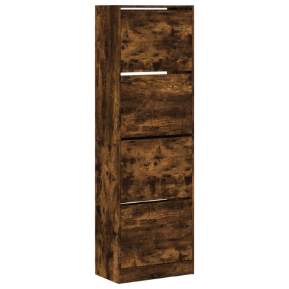 Schoenenkast Met 4 Klaplades 60X34X87,5 Cm Kleur Gerookt Eiken 60 x 34 x 187.5 cm