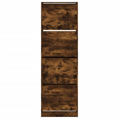 Schoenenkast Met 4 Klaplades 60X34X87,5 Cm Kleur Gerookt Eiken 60 x 34 x 187.5 cm