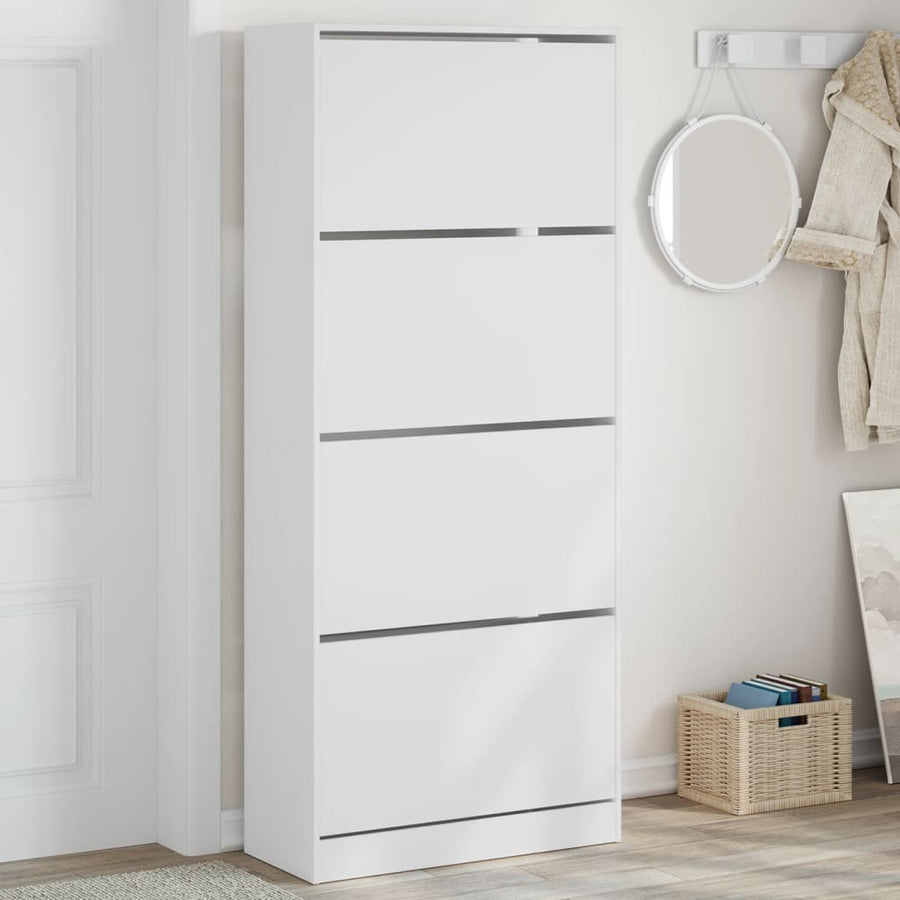 Schoenenkast Bewerkt Hout Wit