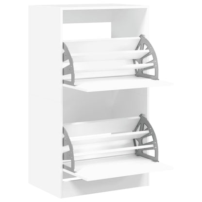 Schoenenkast Met 2 Klaplades Wit 60 x 42 x 108 cm