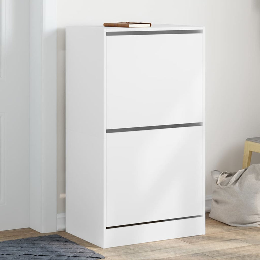 Schoenenkast Met 2 Klaplades Wit 60 x 42 x 108 cm