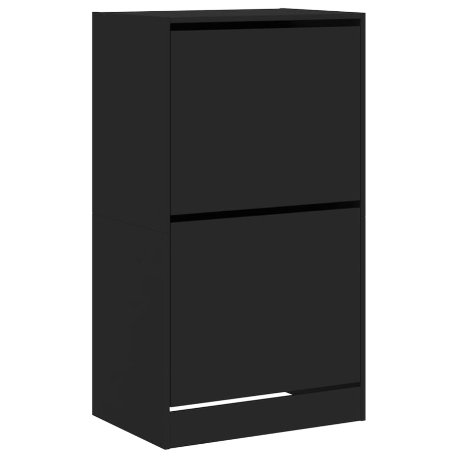 Schoenenkast Met 2 Klaplades Zwart 60 x 42 x 108 cm