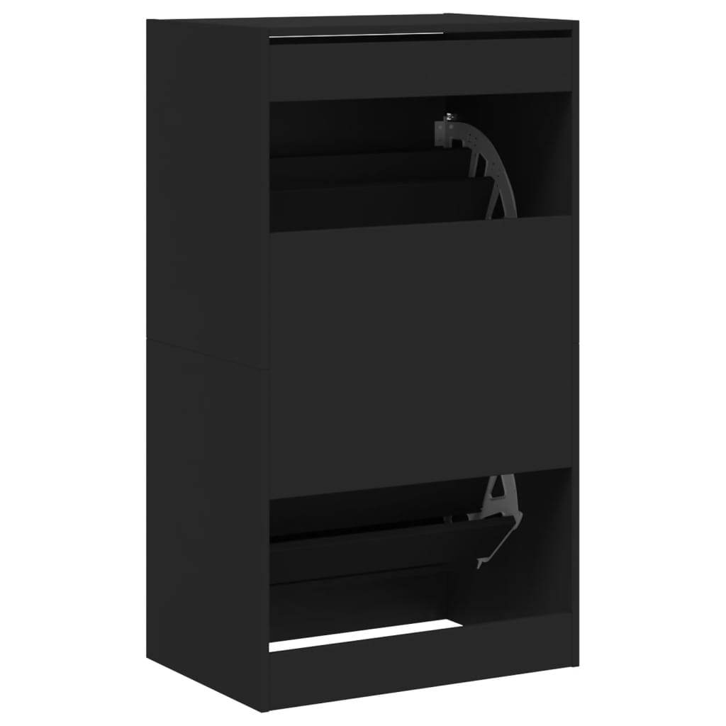 Schoenenkast Met 2 Klaplades Zwart 60 x 42 x 108 cm