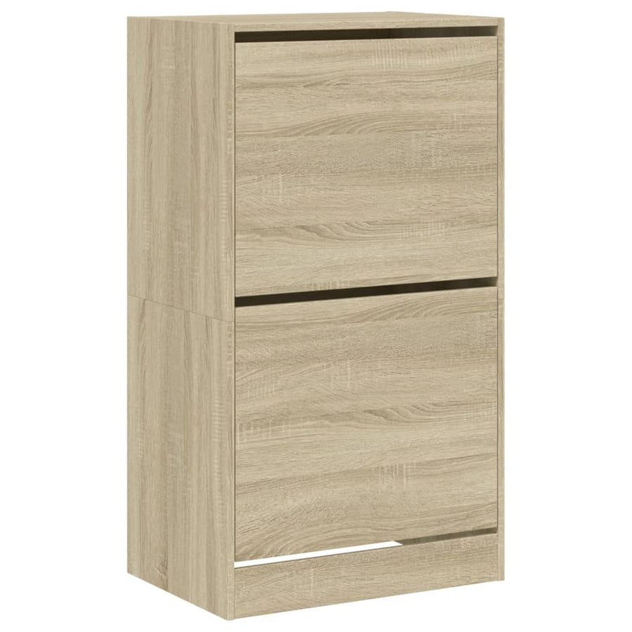 Schoenenkast Met 2 Klaplades Kleurig Sonoma Eiken 60 x 42 x 108 cm