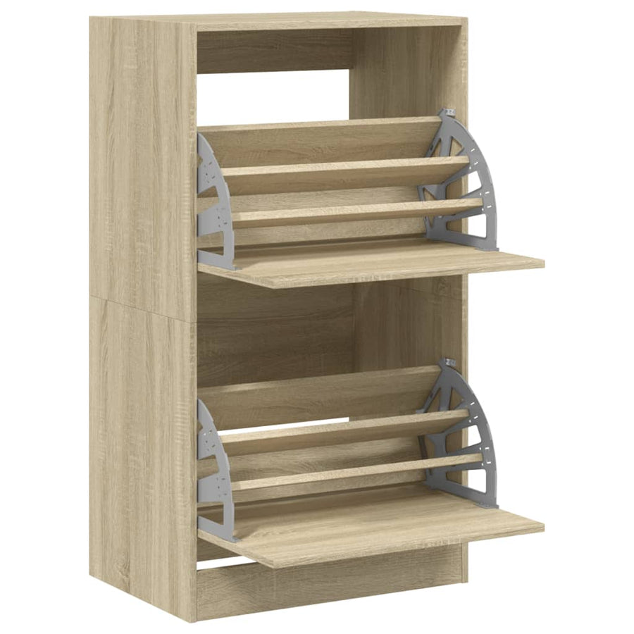 Schoenenkast Met 2 Klaplades Kleurig Sonoma Eiken 60 x 42 x 108 cm