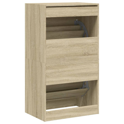 Schoenenkast Met 2 Klaplades Kleurig Sonoma Eiken 60 x 42 x 108 cm