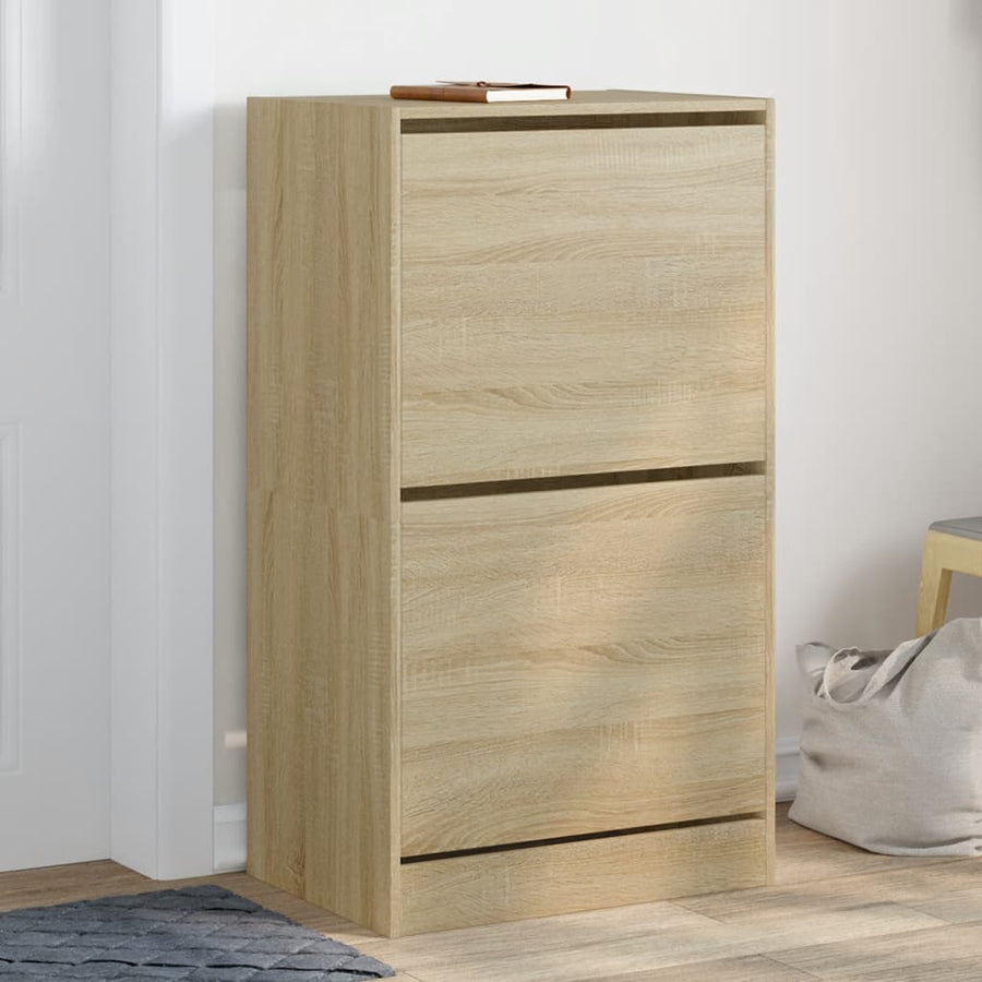 Schoenenkast Met 2 Klaplades Kleurig Sonoma Eiken 60 x 42 x 108 cm