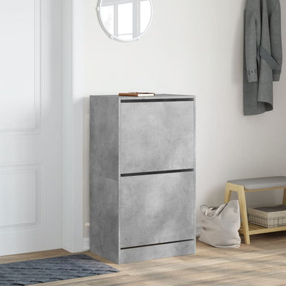 Schoenenkast Met 2 Klaplades Betongrijs 60 x 42 x 108 cm