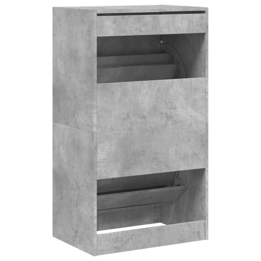 Schoenenkast Met 2 Klaplades Betongrijs 60 x 42 x 108 cm