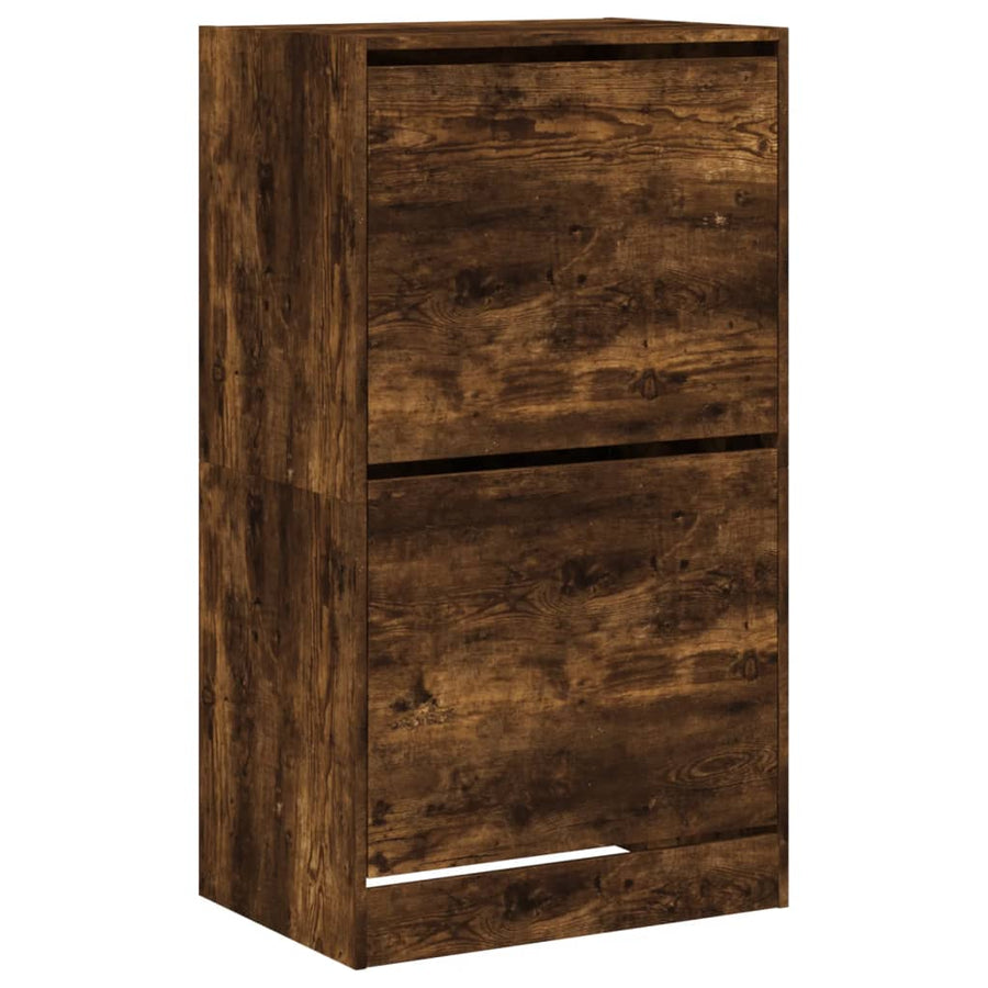 Schoenenkast Met 2 Klaplades Kleurig Gerookt Eiken 60 x 42 x 108 cm
