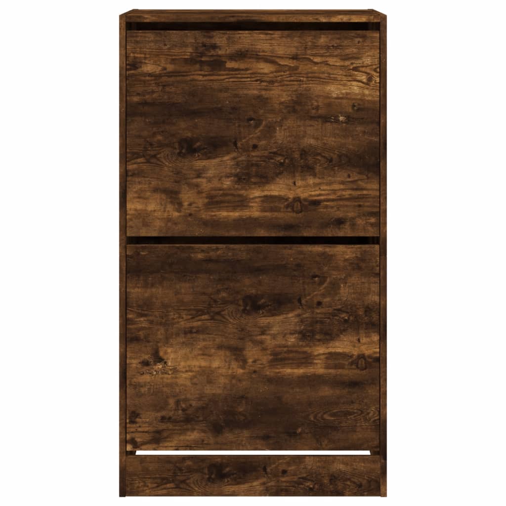 Schoenenkast Met 2 Klaplades Kleurig Gerookt Eiken 60 x 42 x 108 cm