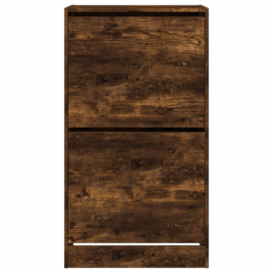 Schoenenkast Met 2 Klaplades Kleurig Gerookt Eiken 60 x 42 x 108 cm