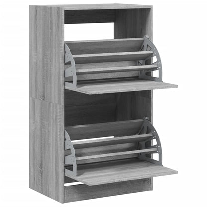 Schoenenkast Met 2 Klaplades Grijs Sonoma 60 x 42 x 108 cm