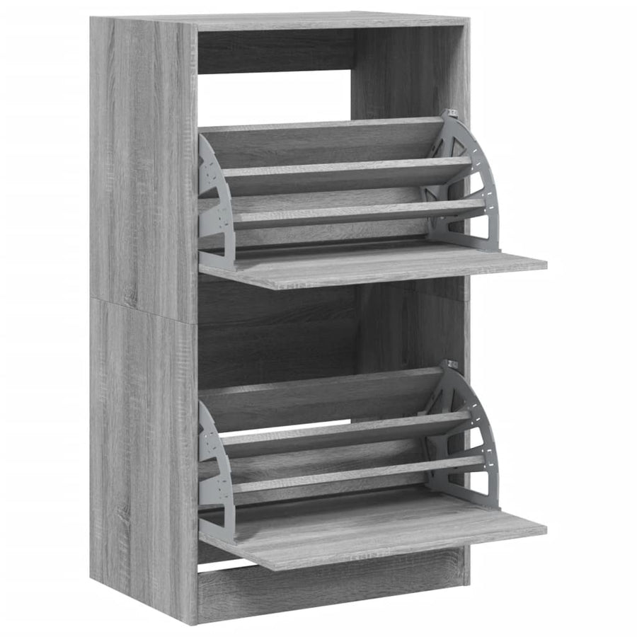 Schoenenkast Met 2 Klaplades Grijs Sonoma 60 x 42 x 108 cm