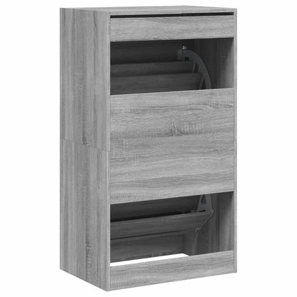 Schoenenkast Met 2 Klaplades Grijs Sonoma 60 x 42 x 108 cm