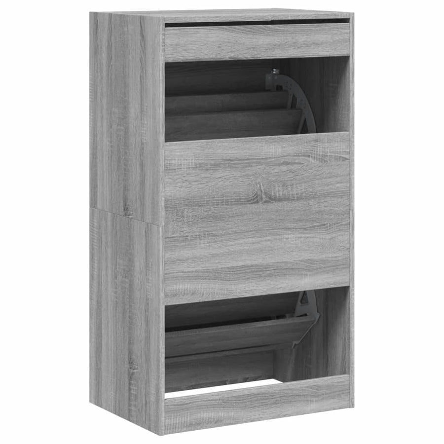 Schoenenkast Met 2 Klaplades Grijs Sonoma 60 x 42 x 108 cm