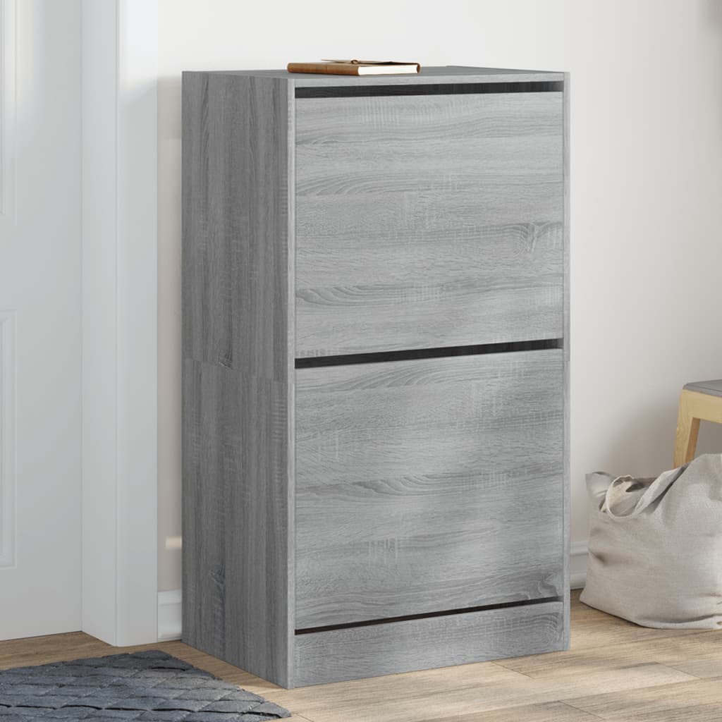 Schoenenkast Met 2 Klaplades Grijs Sonoma 60 x 42 x 108 cm