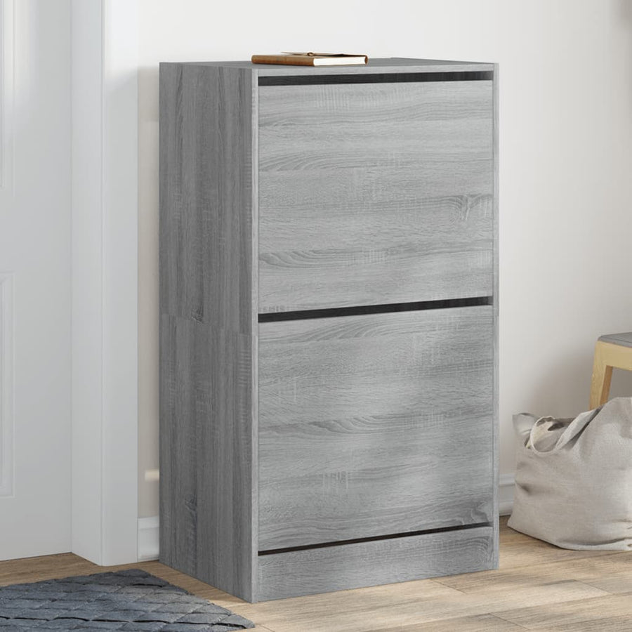 Schoenenkast Met 2 Klaplades Grijs Sonoma 60 x 42 x 108 cm