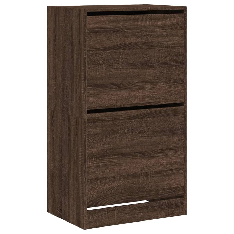 Schoenenkast Met 2 Klaplades Bruineikenkleurig Bruin Eikenkleur 60 x 42 x 108 cm