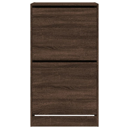 Schoenenkast Met 2 Klaplades Bruineikenkleurig Bruin Eikenkleur 60 x 42 x 108 cm