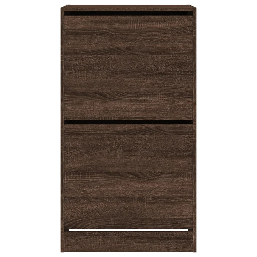 Schoenenkast Met 2 Klaplades Bruineikenkleurig Bruin Eikenkleur 60 x 42 x 108 cm