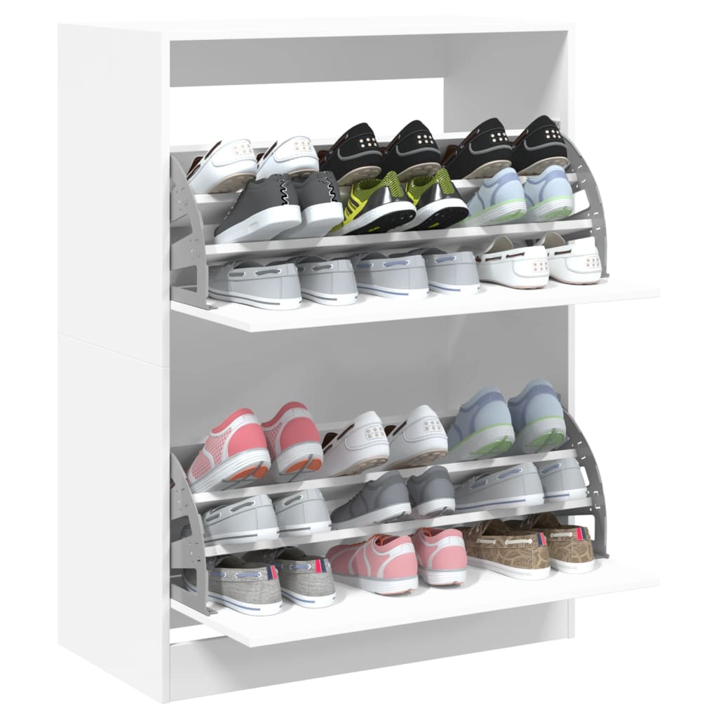 Schoenenkast Met 2 Klaplades Wit 80 x 42 x 108 cm