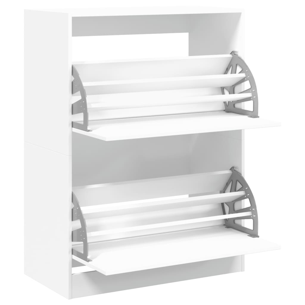 Schoenenkast Met 2 Klaplades Wit 80 x 42 x 108 cm
