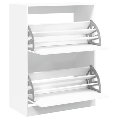 Schoenenkast Met 2 Klaplades Wit 80 x 42 x 108 cm