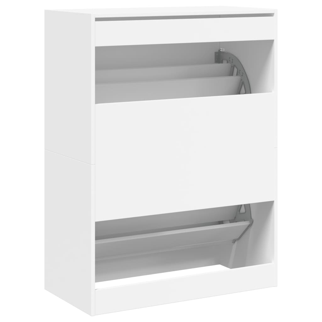 Schoenenkast Met 2 Klaplades Wit 80 x 42 x 108 cm