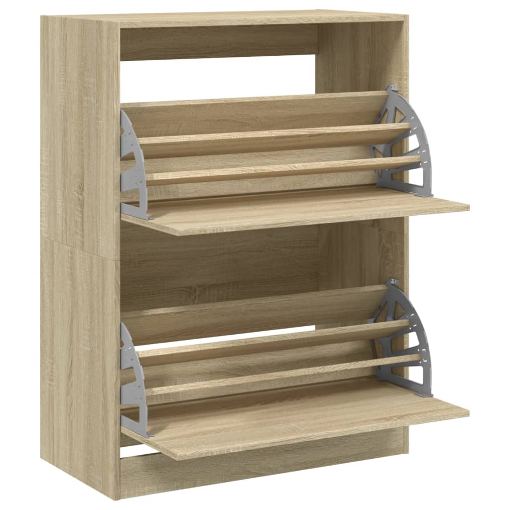 Schoenenkast Met 2 Klaplades Kleurig Sonoma Eiken 80 x 42 x 108 cm