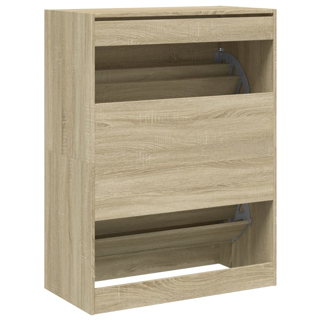 Schoenenkast Met 2 Klaplades Kleurig Sonoma Eiken 80 x 42 x 108 cm
