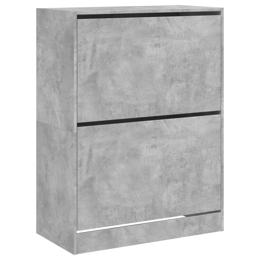Schoenenkast Met 2 Klaplades Betongrijs 80 x 42 x 108 cm
