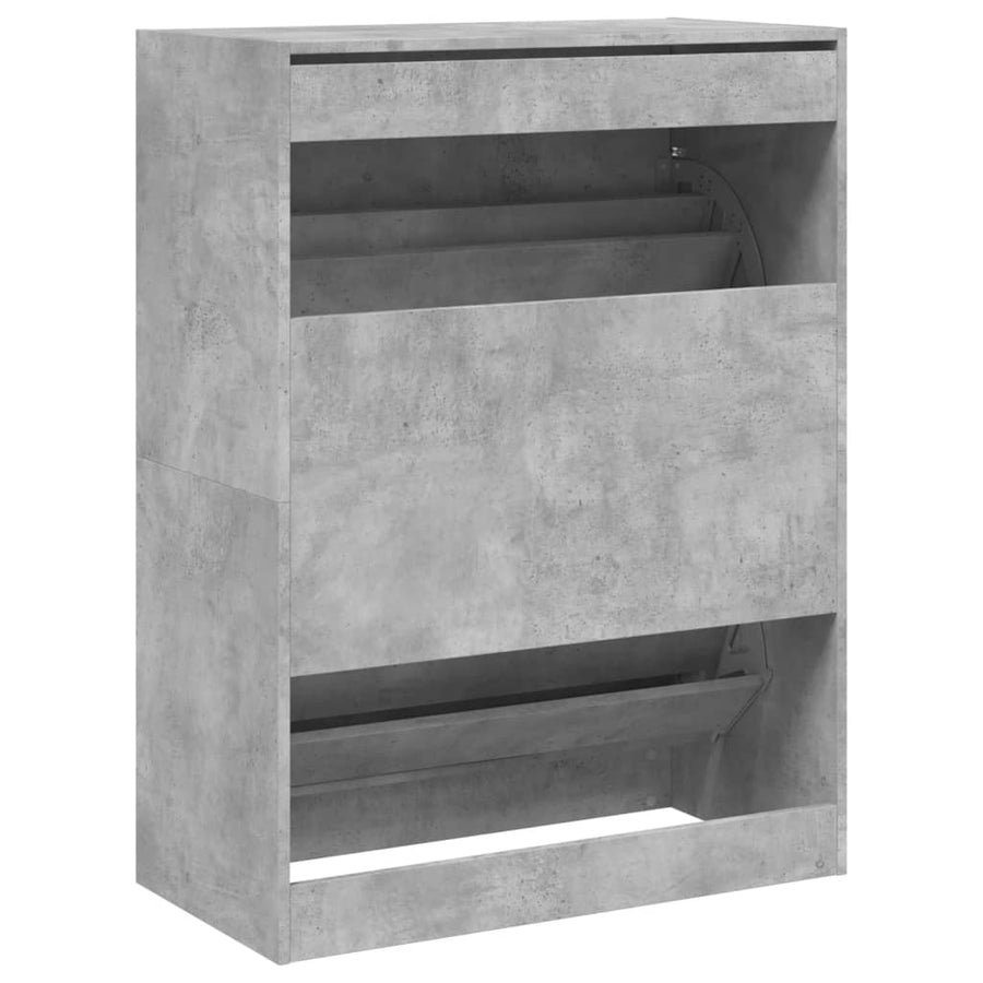 Schoenenkast Met 2 Klaplades Betongrijs 80 x 42 x 108 cm