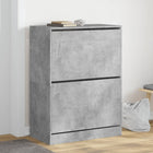 Schoenenkast 80x42x108 cm betongrijs met 2 klaplades