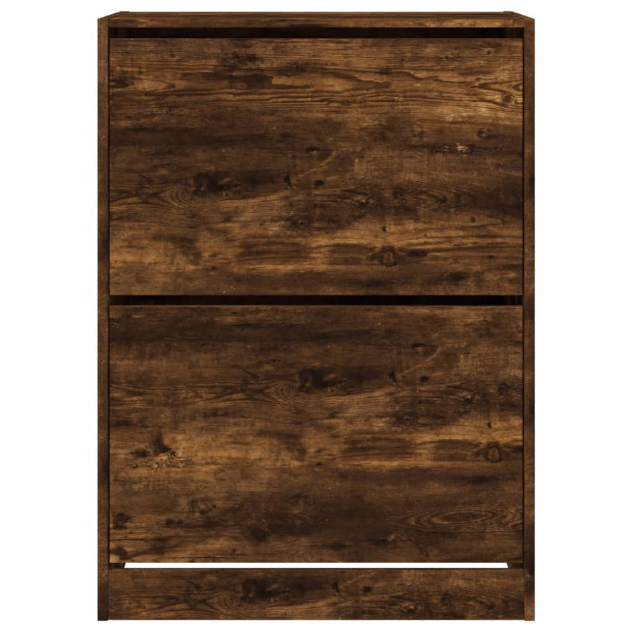 Schoenenkast Met 2 Klaplades Kleurig Gerookt Eiken 80 x 42 x 108 cm