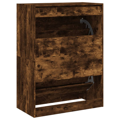 Schoenenkast Met 2 Klaplades Kleurig Gerookt Eiken 80 x 42 x 108 cm