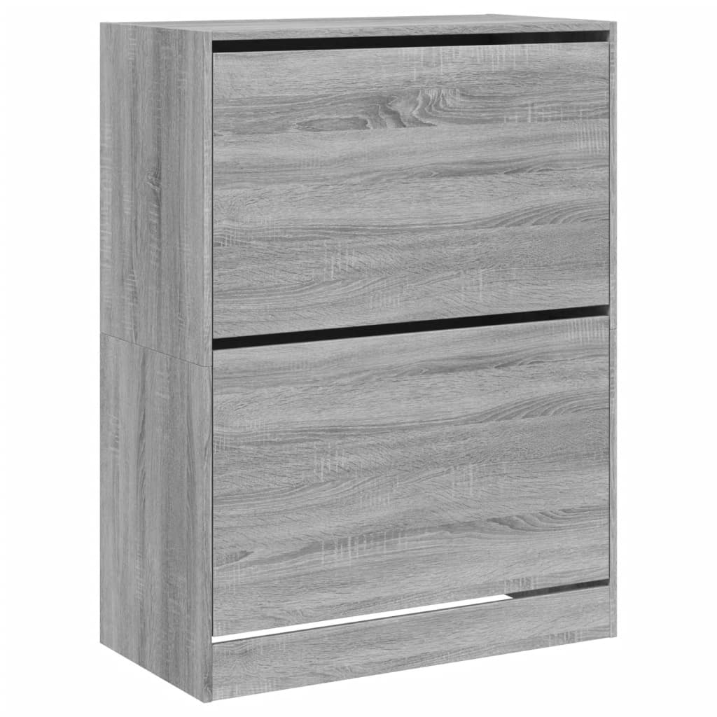 Schoenenkast Met 2 Klaplades Grijs Sonoma 80 x 42 x 108 cm
