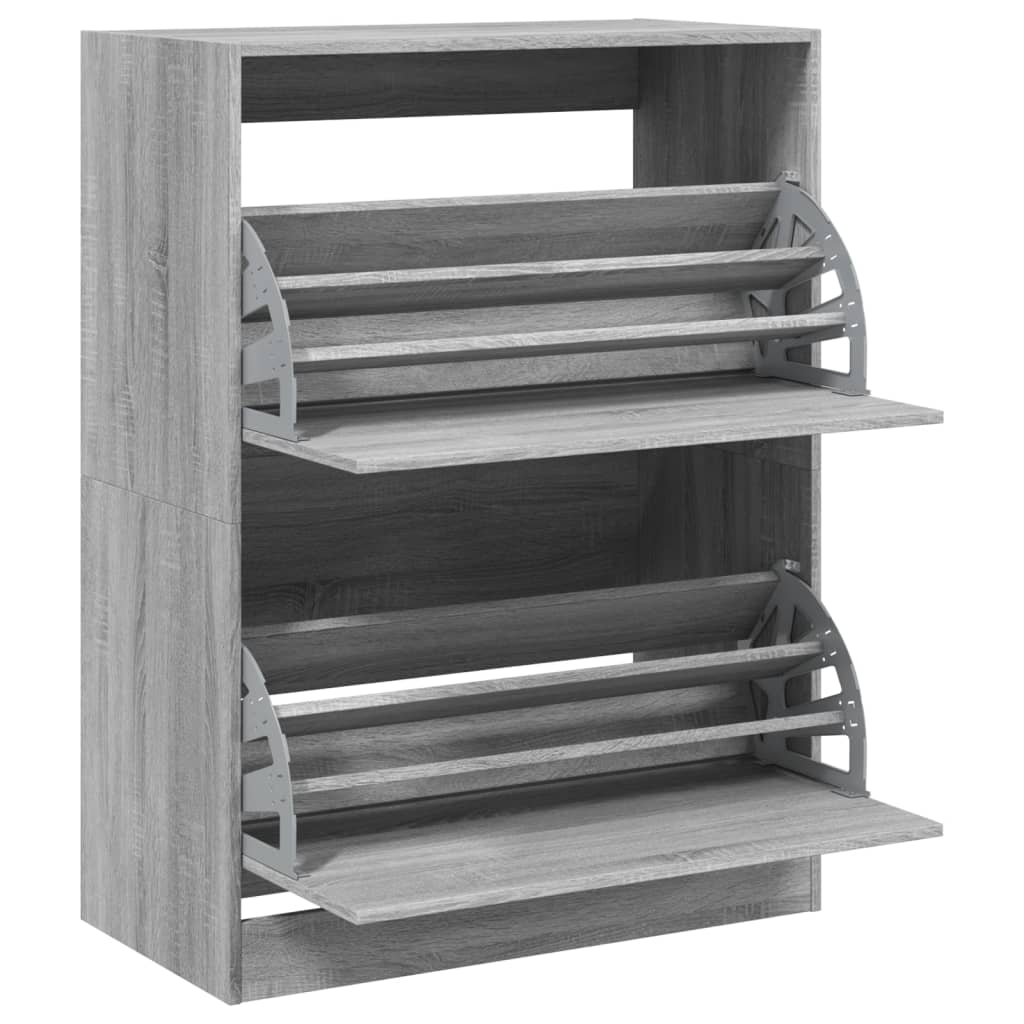 Schoenenkast Met 2 Klaplades Grijs Sonoma 80 x 42 x 108 cm