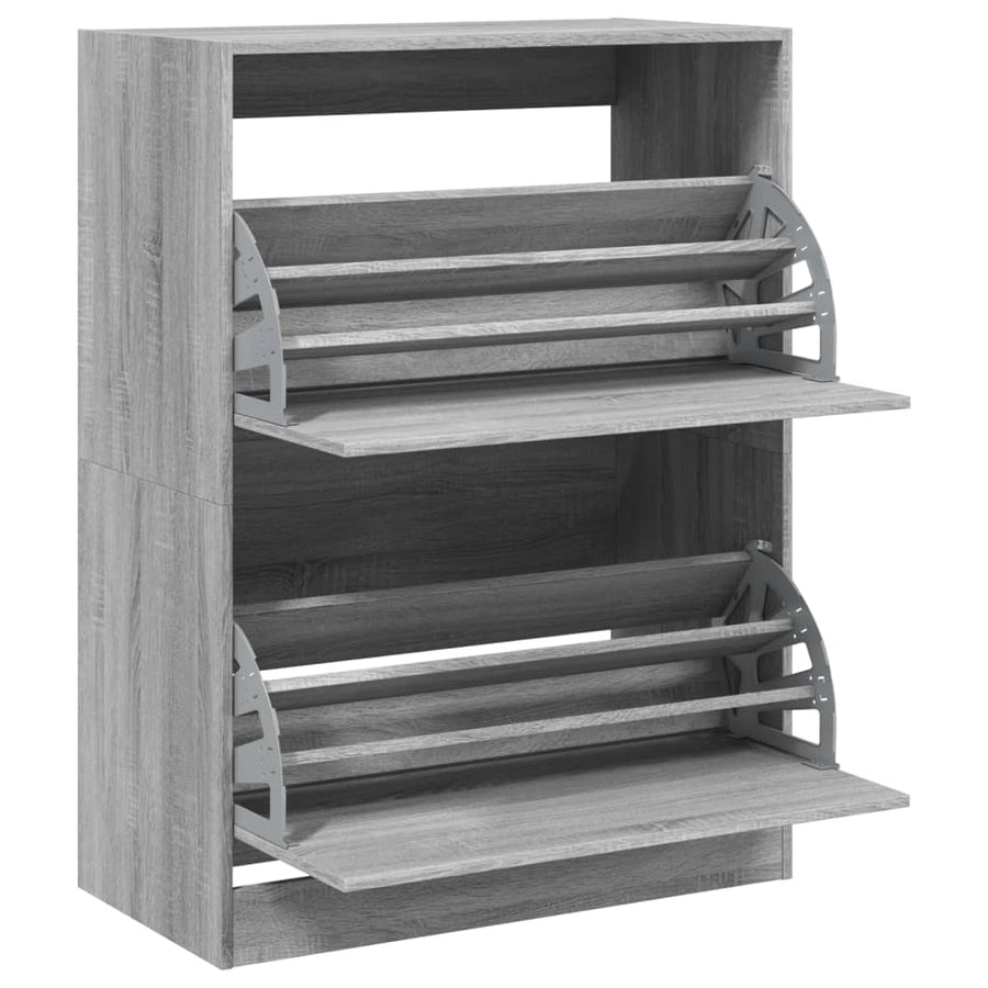 Schoenenkast Met 2 Klaplades Grijs Sonoma 80 x 42 x 108 cm