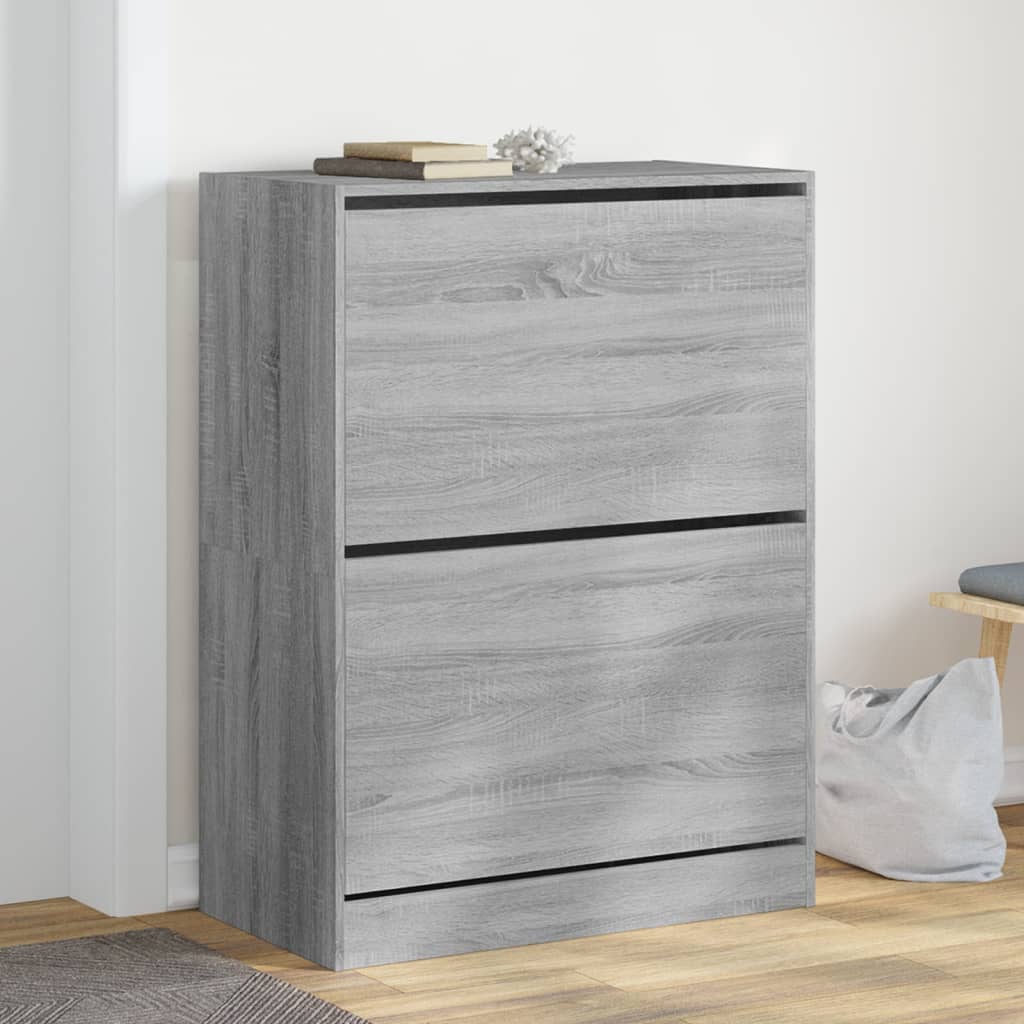 Schoenenkast Met 2 Klaplades Grijs Sonoma 80 x 42 x 108 cm