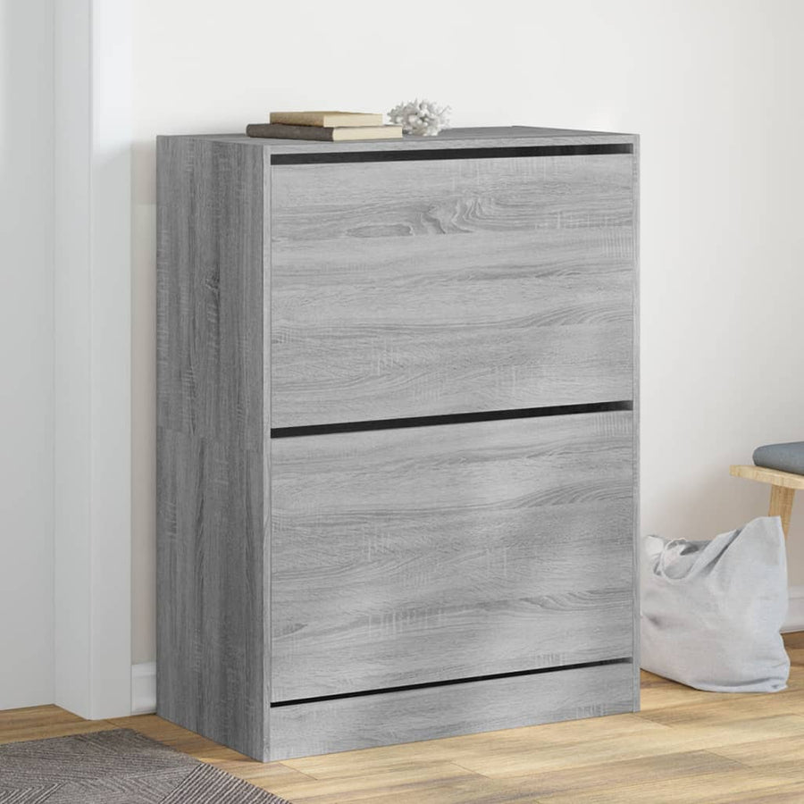 Schoenenkast Met 2 Klaplades Grijs Sonoma 80 x 42 x 108 cm