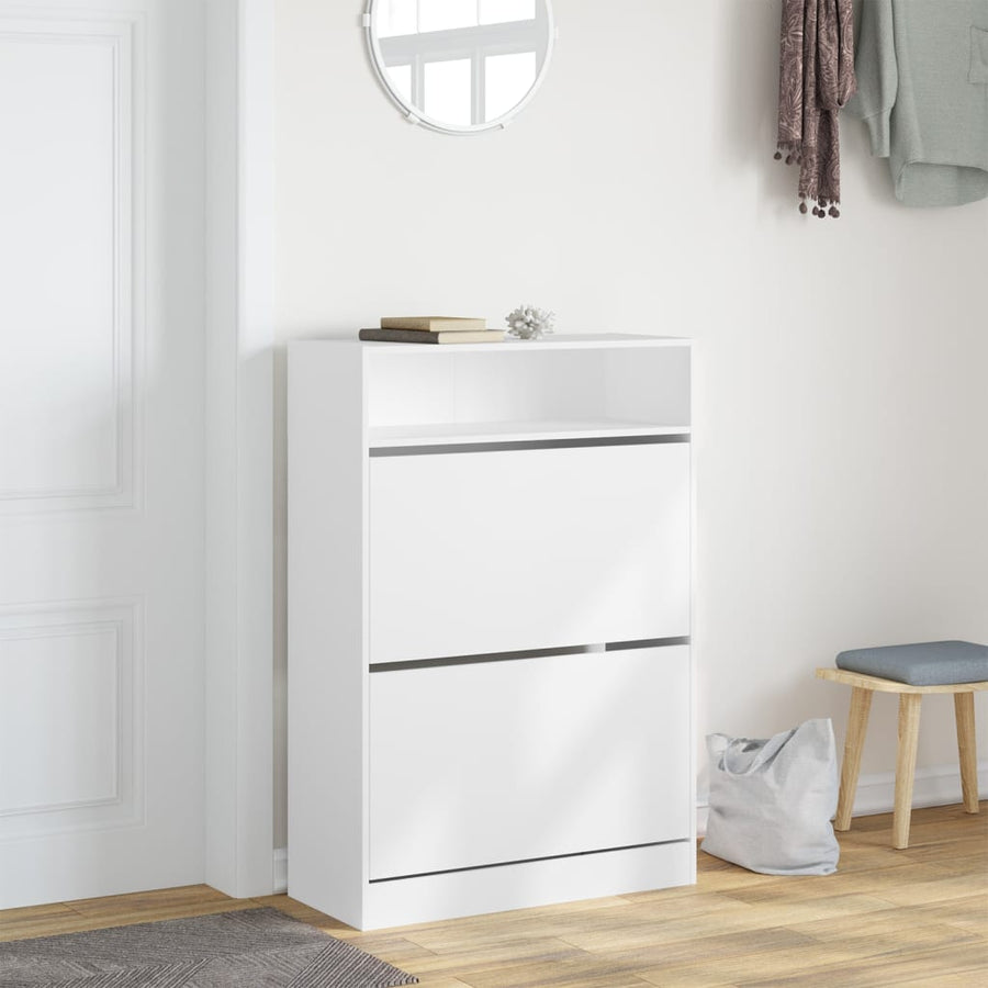 Schoenenkast Met 2 Klaplades 80 x 34 x 116 cm Wit
