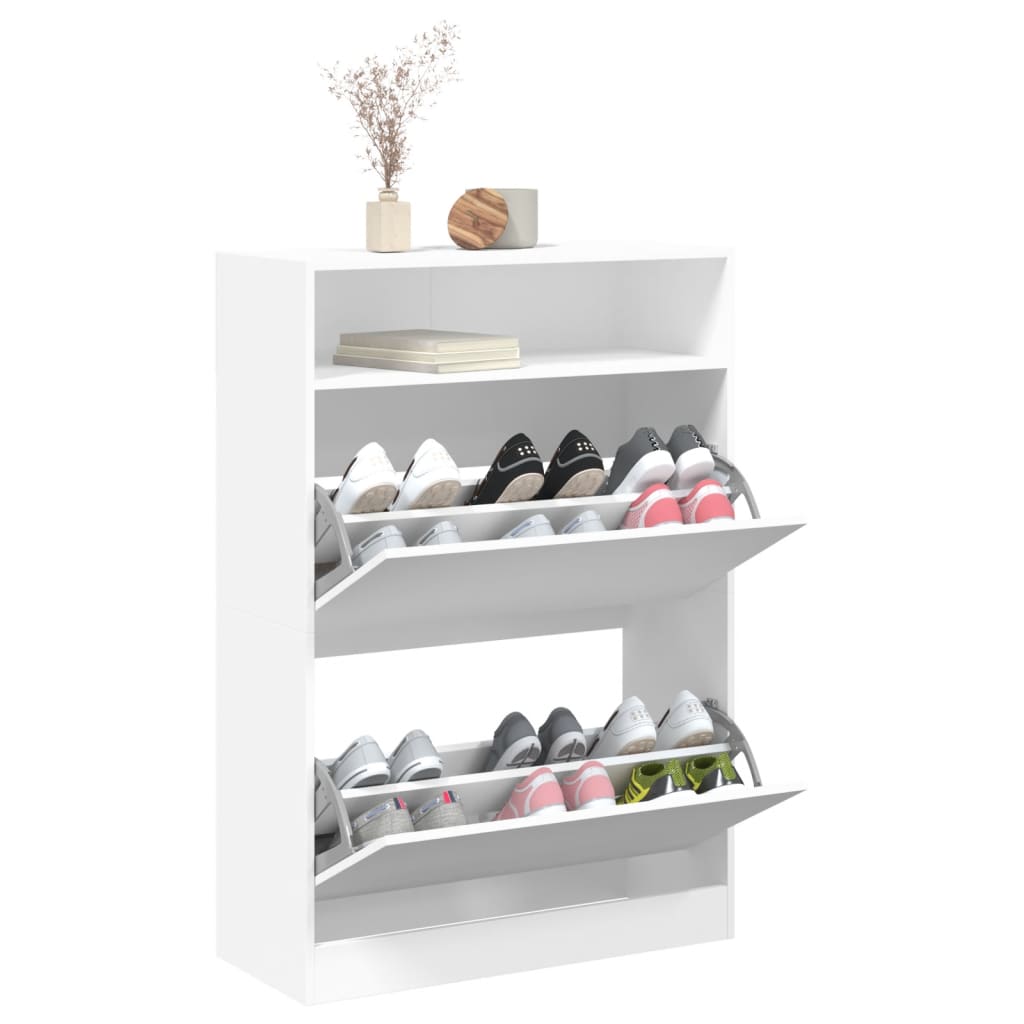 Schoenenkast Met 2 Klaplades 80 x 34 x 116 cm Wit