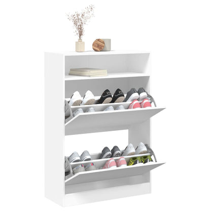 Schoenenkast Met 2 Klaplades 80 x 34 x 116 cm Wit