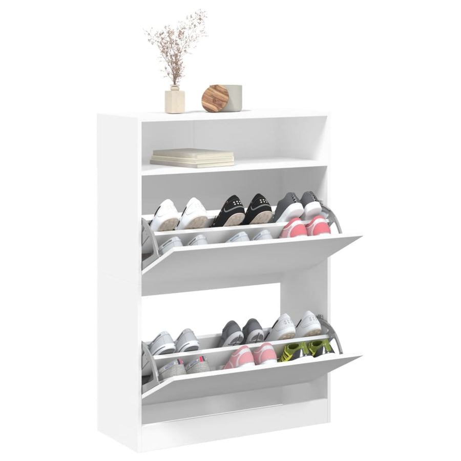 Schoenenkast Met 2 Klaplades 80 x 34 x 116 cm Wit
