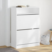 Schoenenkast 80x34x116 cm wit met 2 klaplades