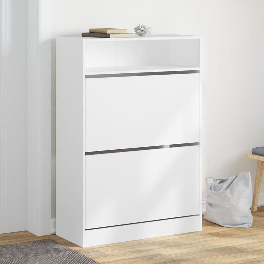 Schoenenkast Met 2 Klaplades 80 x 34 x 116 cm Wit