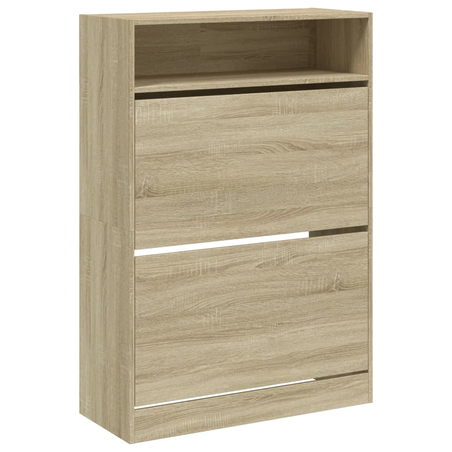 Schoenenkast Met 2 Klaplades Kleurig 80 x 34 x 116 cm Sonoma eiken