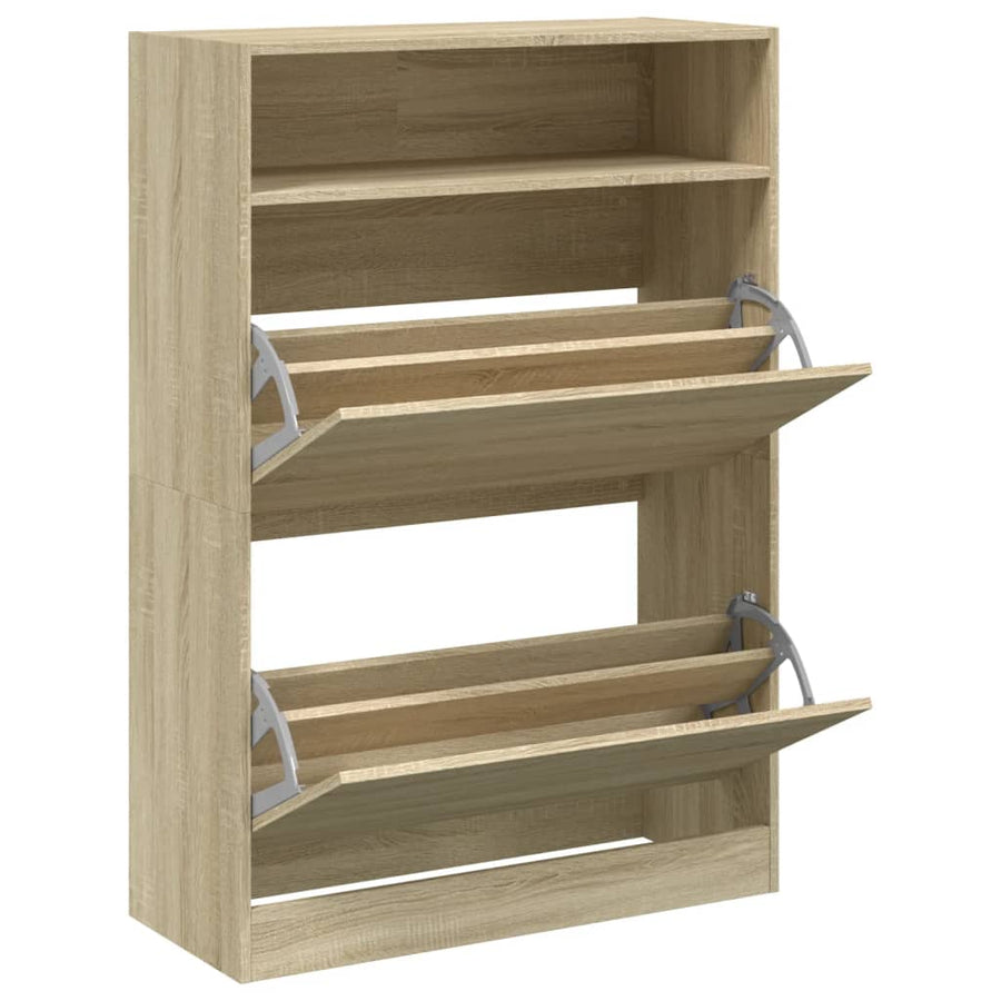 Schoenenkast Met 2 Klaplades Kleurig 80 x 34 x 116 cm Sonoma eiken